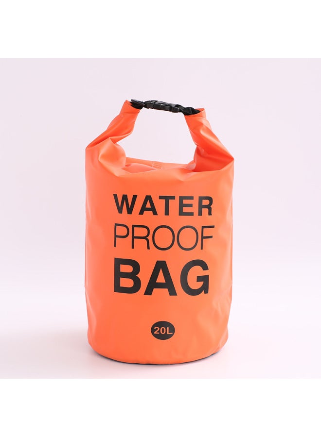 PVC Mesh Beach Waterproof Bag Single And Double Shoulder Waterproof Bag Waterproof Barrel Bag Waterproof Bag Stream Tracing Bag Outdoor Supplies-Color:Orange-Capacity:5L Single Shoulder Strap - Image 4
